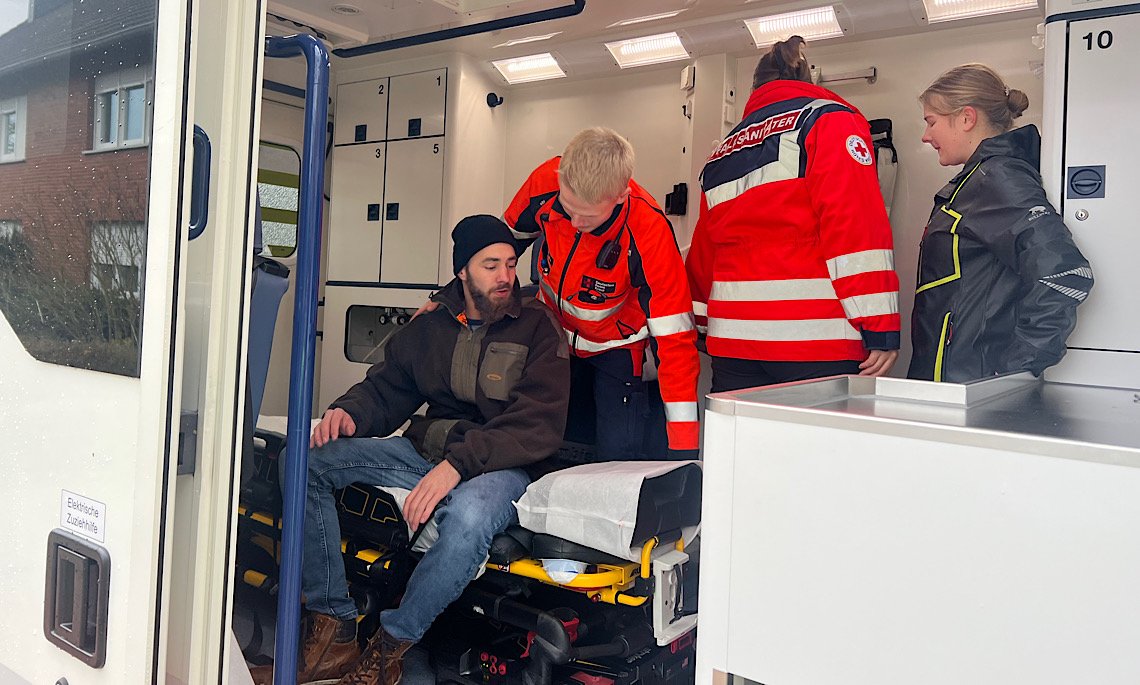 Der Rettungsdienst kümmerte sich um die "Verletzten"