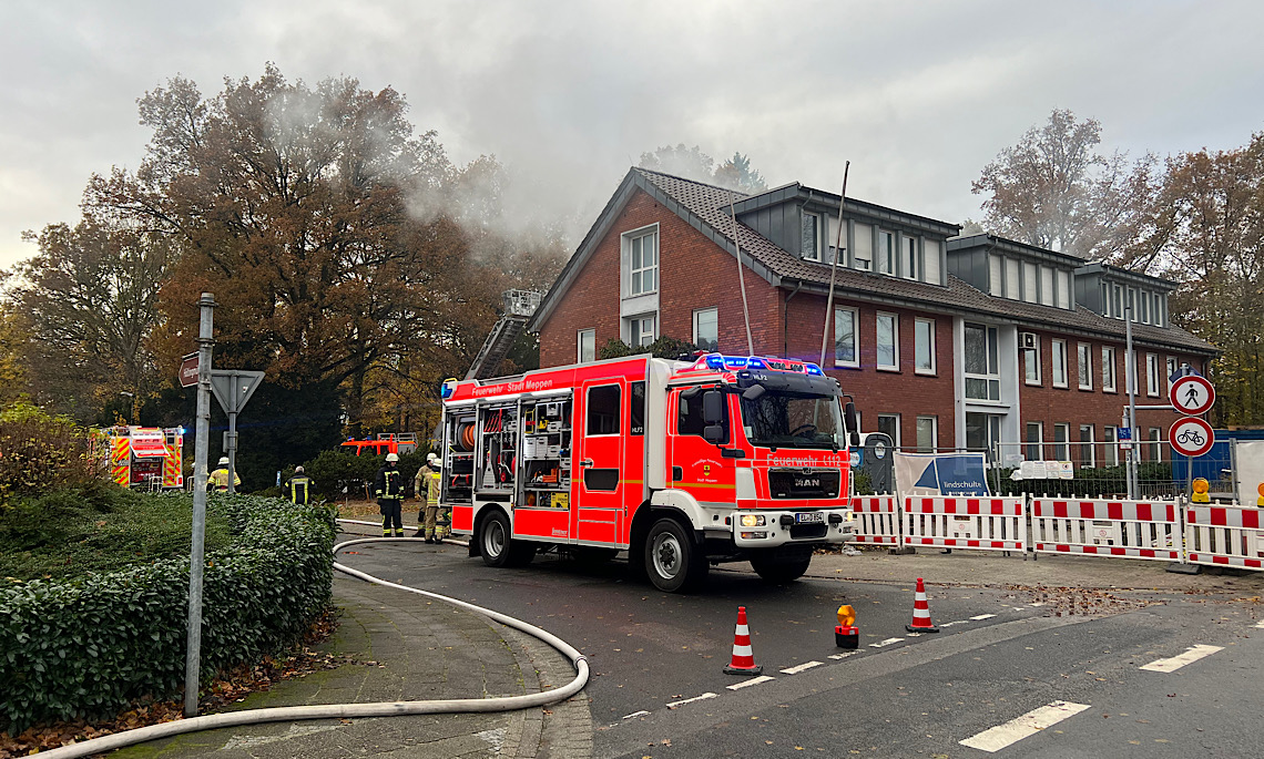 Die Straße Am Nachtigallenwäldchen war während der Übung gesperrt