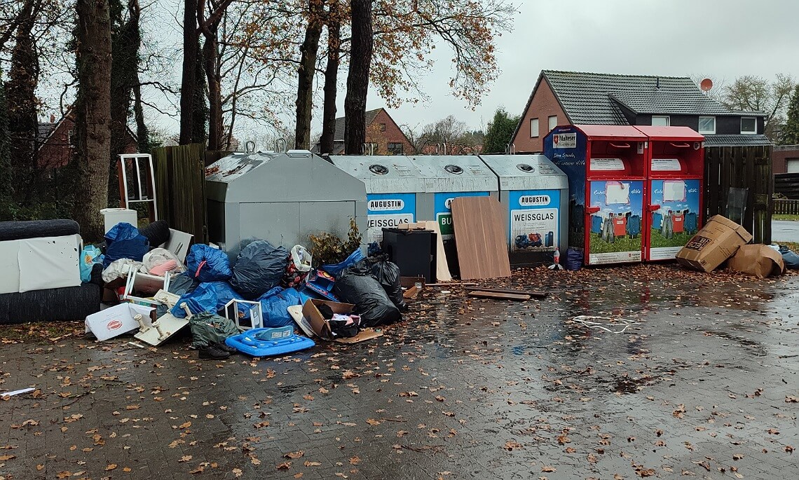Papenburg – Illegale Müllablagerungen an öffentlichen Containerstandorten