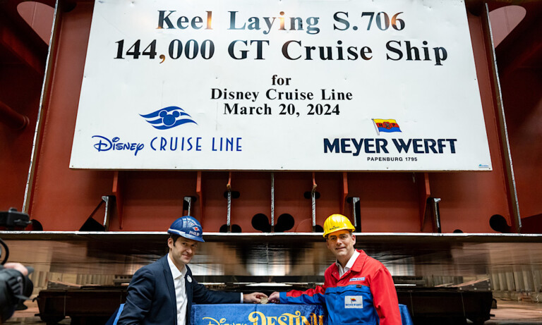 MEYER WERFT und Disney Cruise Line feiern Kiellegung – Drittes Kreuzfahrtschiff der Wish-Klasse für den US-Konzern im Bau