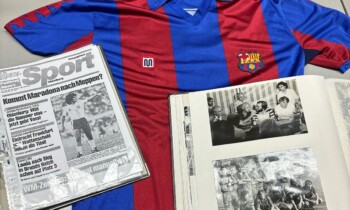 Originaltrikot des FC Barcelona vom Spiel gegen den SV Meppen 1982 in Sögel