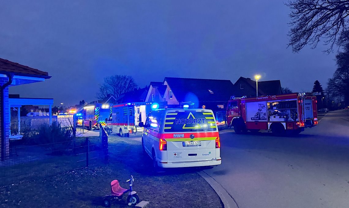 Geeste – Ein Schwerverletzter bei Brand in Mehrfamilienhaus