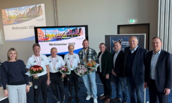 Papenburg ehrt seine vier Weltmeister: Empfang im neuen Ratssaal für Leffers, Kanschat, Poelmann und Jungsthöfel