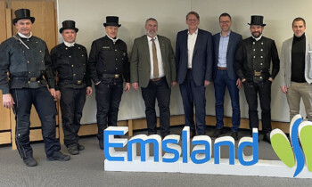 Landrat Marc-André Burgdorf empfängt Delegation von Schornsteinfegern