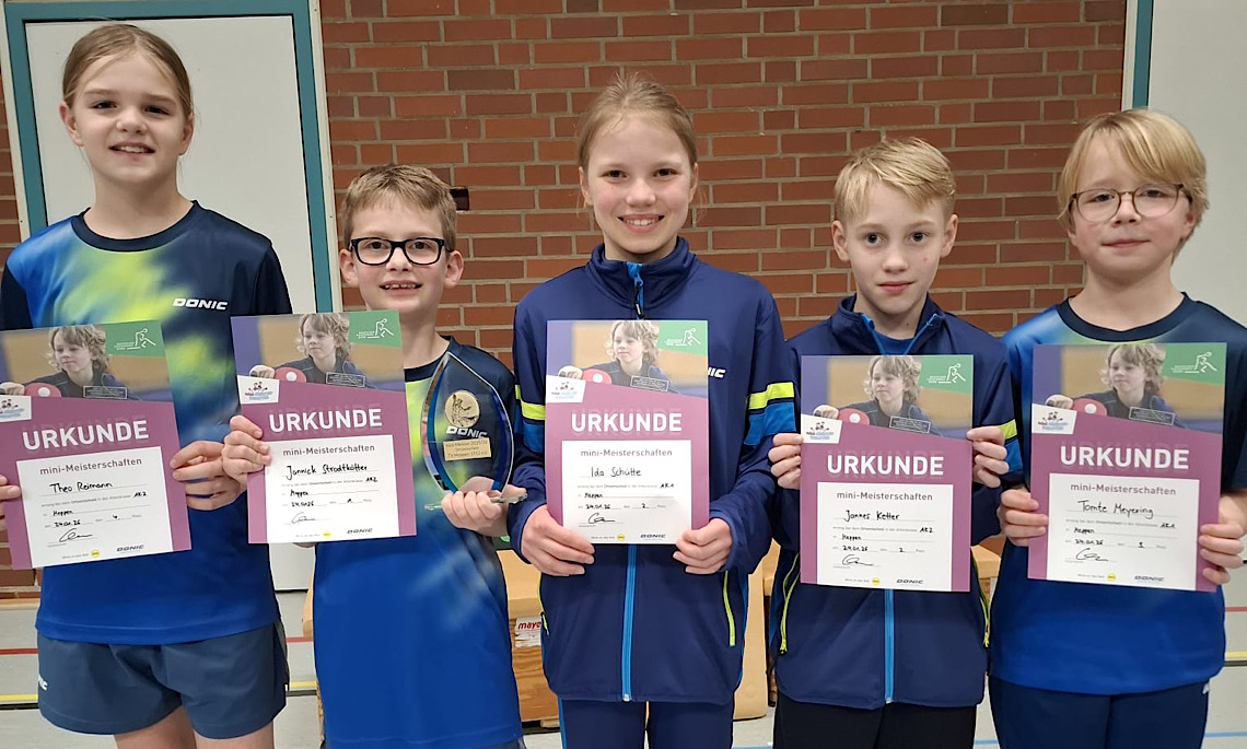 Tischtennis-Minimeisterschaften – 38 Kinder beim Ortsentscheid in Meppen