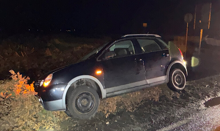 Meppen – VW landet in Hemsen auf Hecke