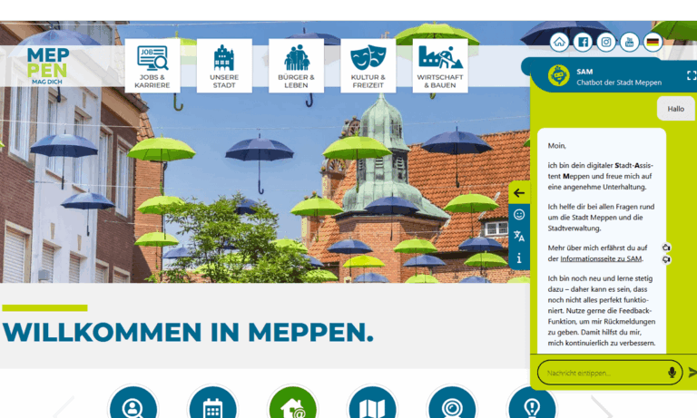 Neuer Chatbot SAM unterstützt Bürgerinnen und Bürger der Stadt Meppen