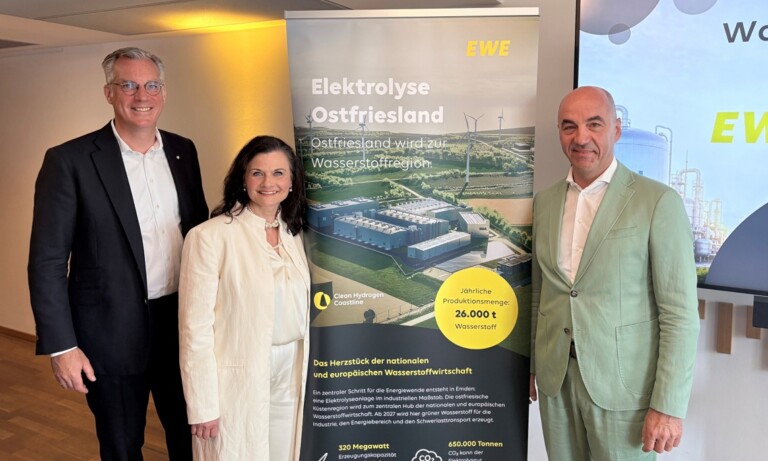 Ostfriesland wird Wasserstoffland – EWE und Salzgitter AG schließen Vertrag über Lieferung von grünem Wasserstoff