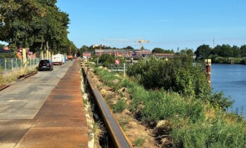 Haren – Hochwasserschutz am Neuen Hafen: Bauarbeiten stehen vor dem Abschluss