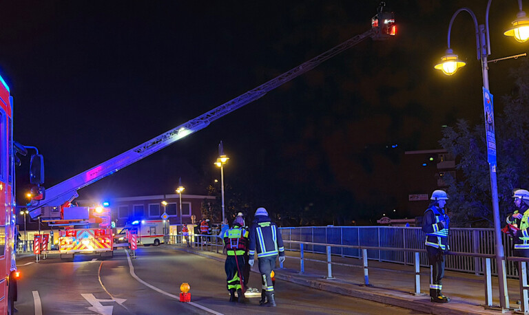 Große Suchaktion an der Emsbrücke in Meppen – keine Person gefunden