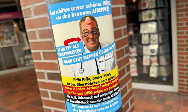 Flugblätter gegen Bürgermeisterkandidaten in Meppener Innenstadt aufgetaucht