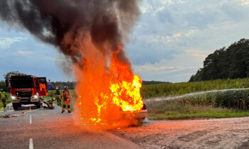 Stavern – Auto brennt auf Schlagbrückener Weg vollständig aus
